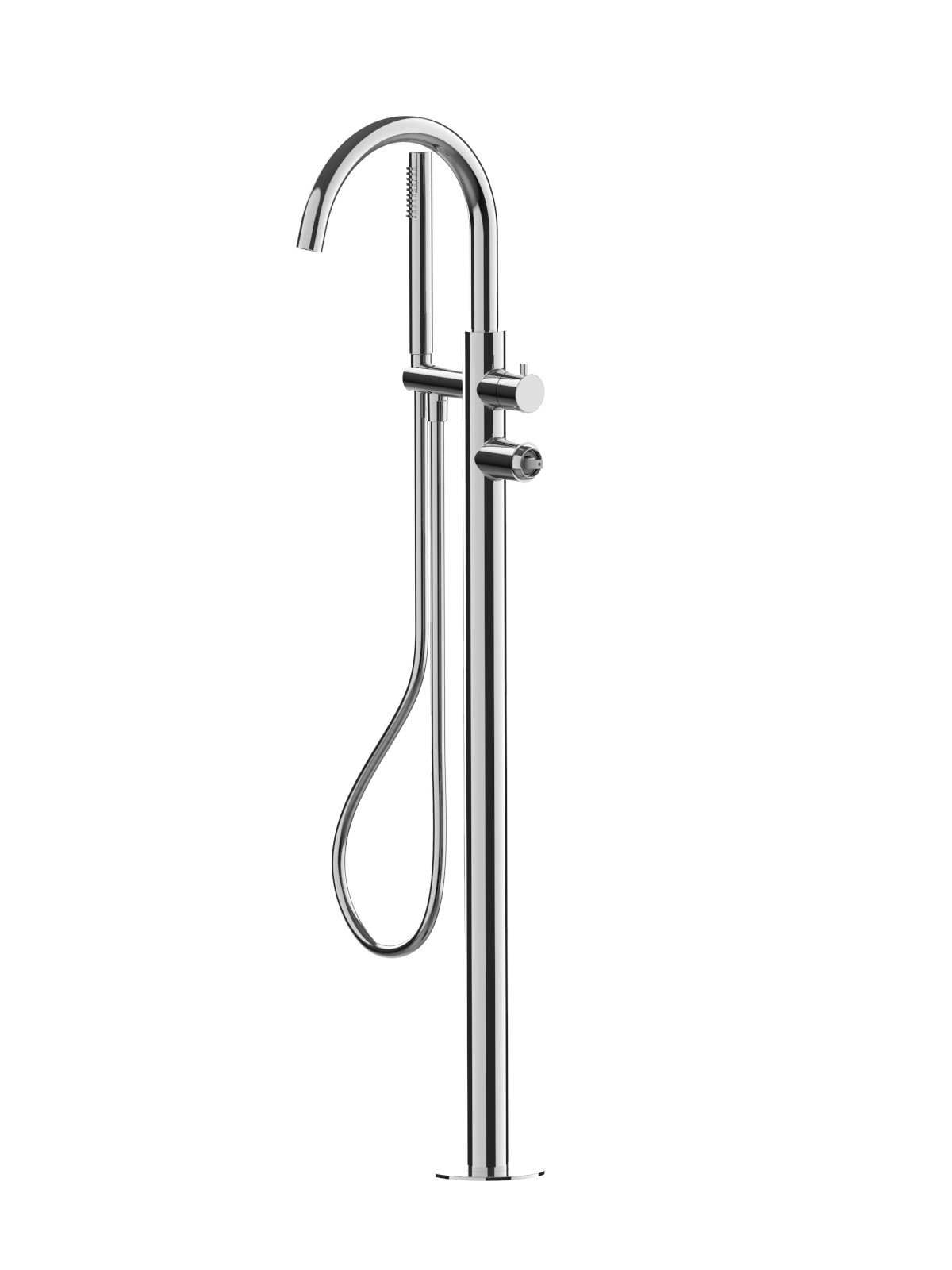 Kit de finition mitigeur de bain au sol avec douchette