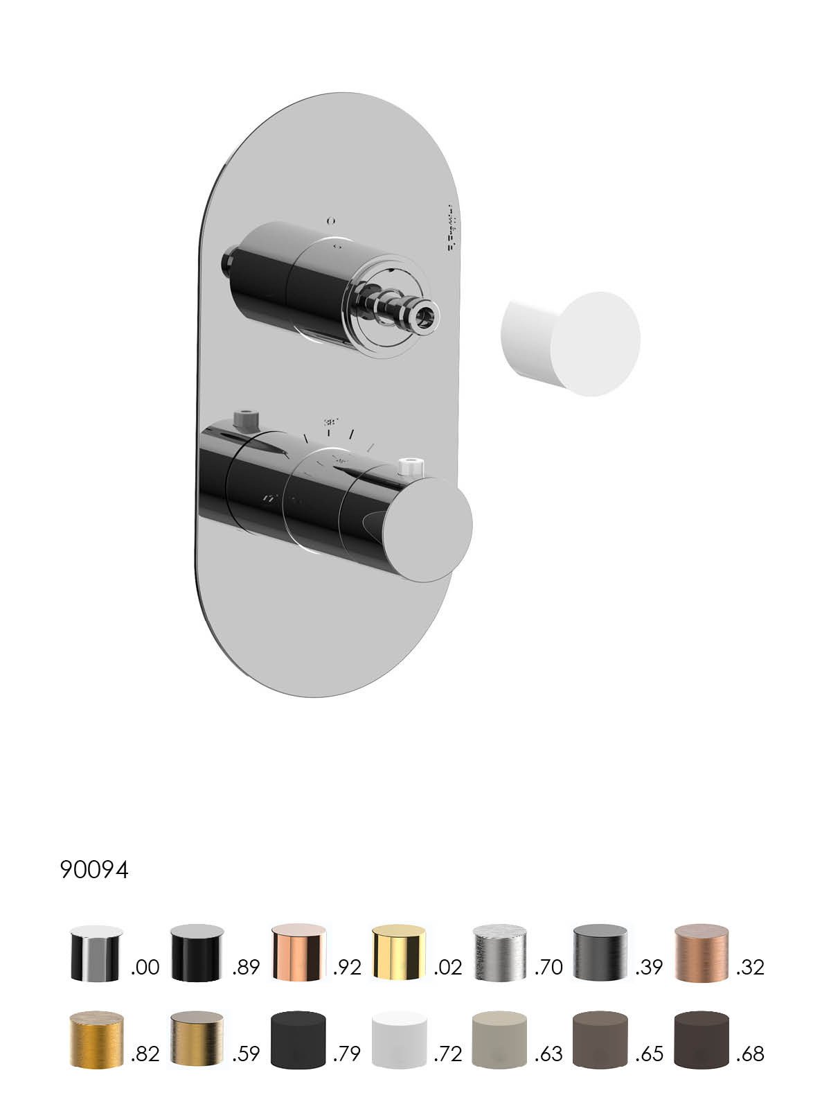 Kit de finition mitigeur thermostatique encastré 3 voies
