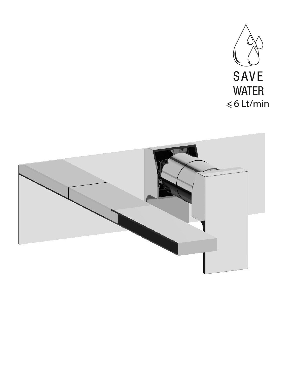 Kit de finition mitigeur de lavabo encastré sans vidage plaque