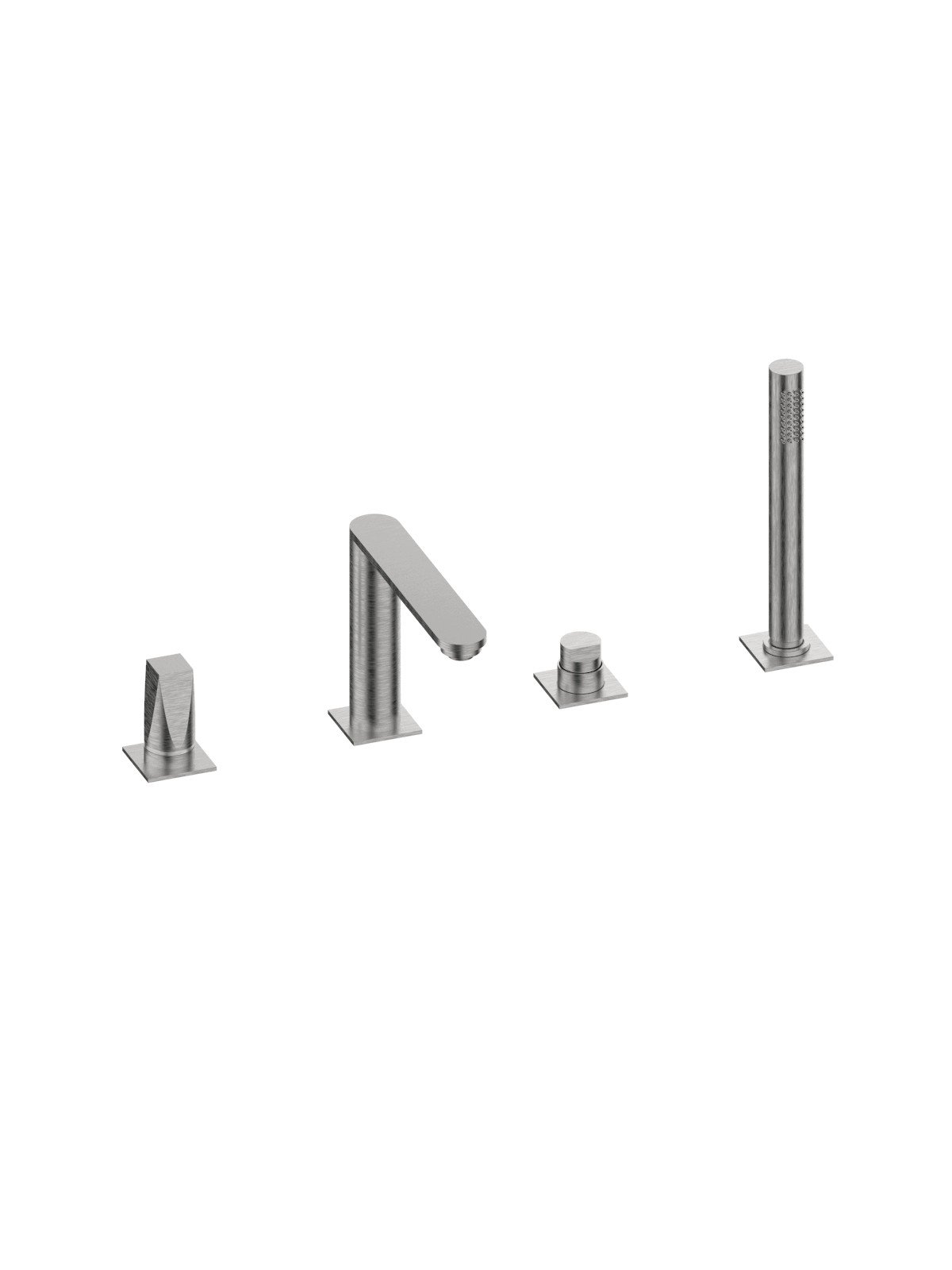 Mitigeur de bain sur gorge avec goulot, inverseur, douchette