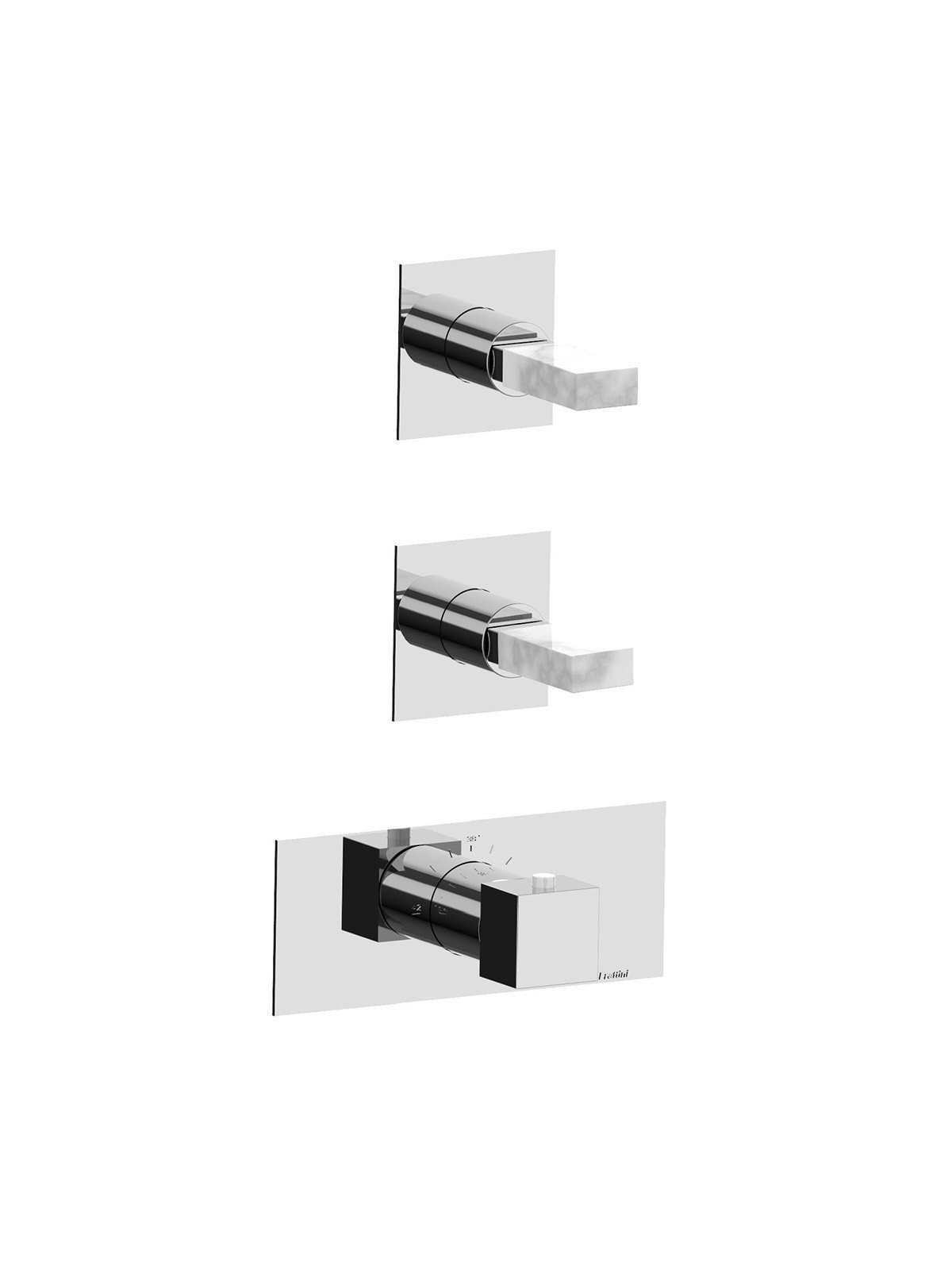 Kit de finition mitigeur thermostatique encastré complet 2 voies