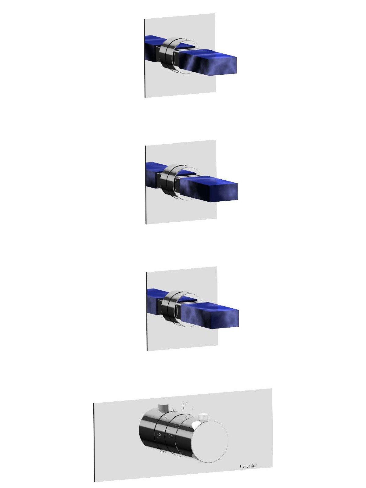 Kit de finition mitigeur thermostatique encastré complet 3 voies