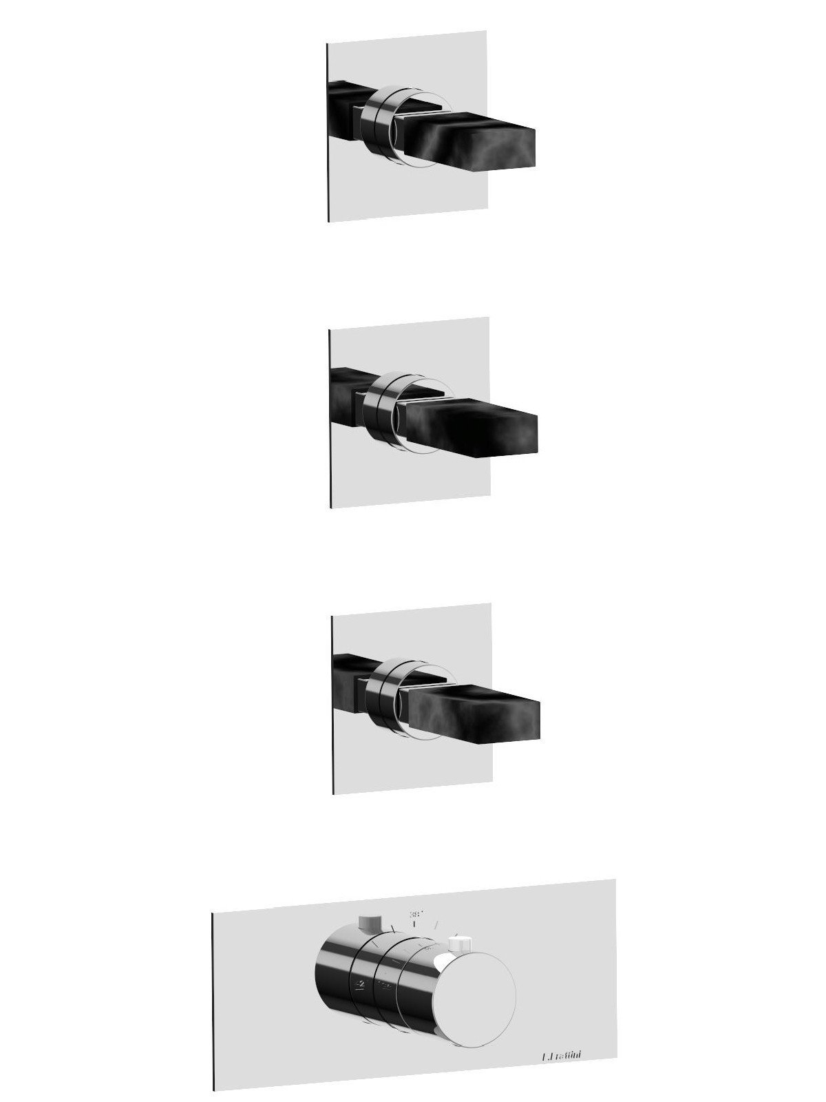 Kit de finition mitigeur thermostatique encastré complet 3 voies
