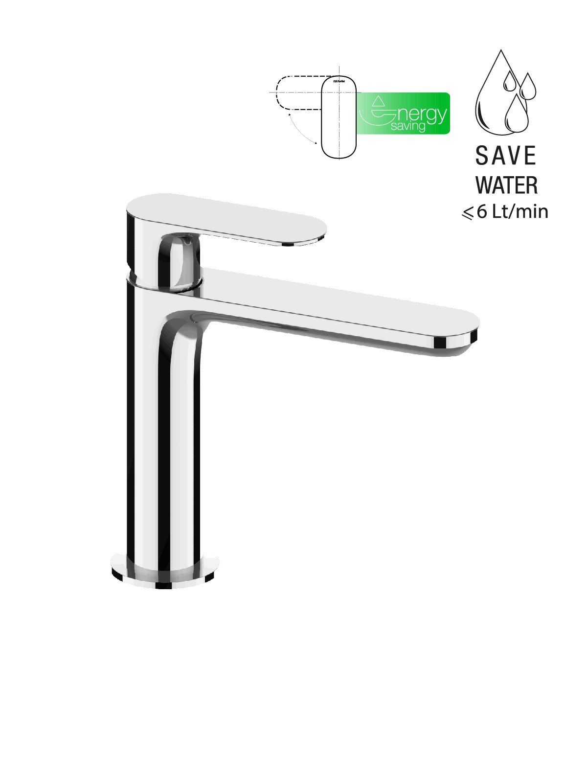 Mitigeur de lavabo sans vidage energy saving