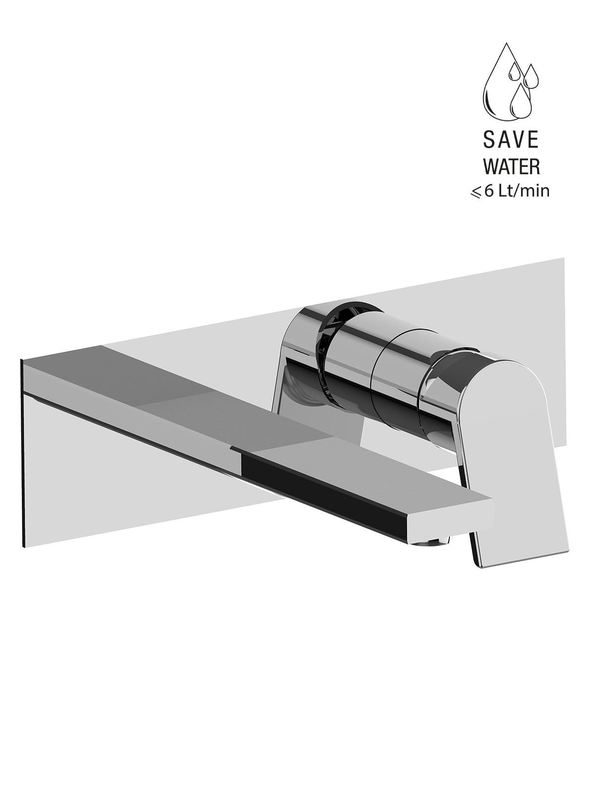 Kit de finition mitigeur de lavabo encastré sans vidage plaque