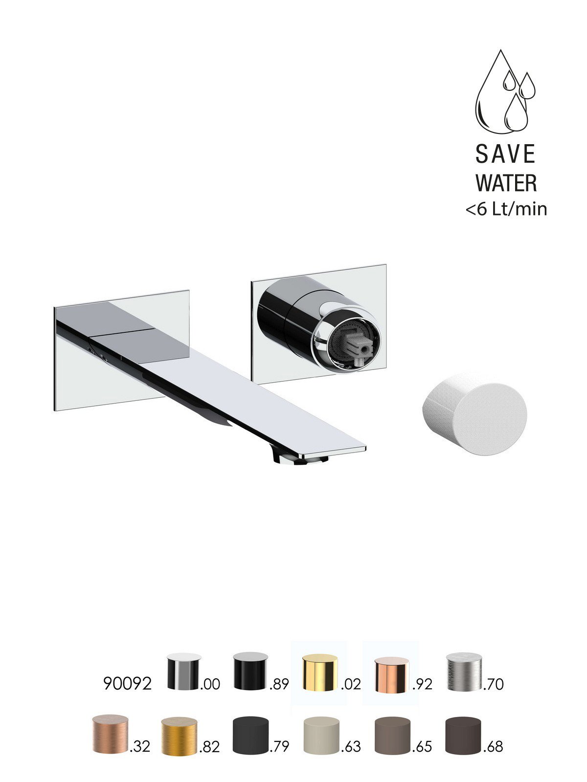 Kit de finition mitigeur de lavabo encastré sans vidage