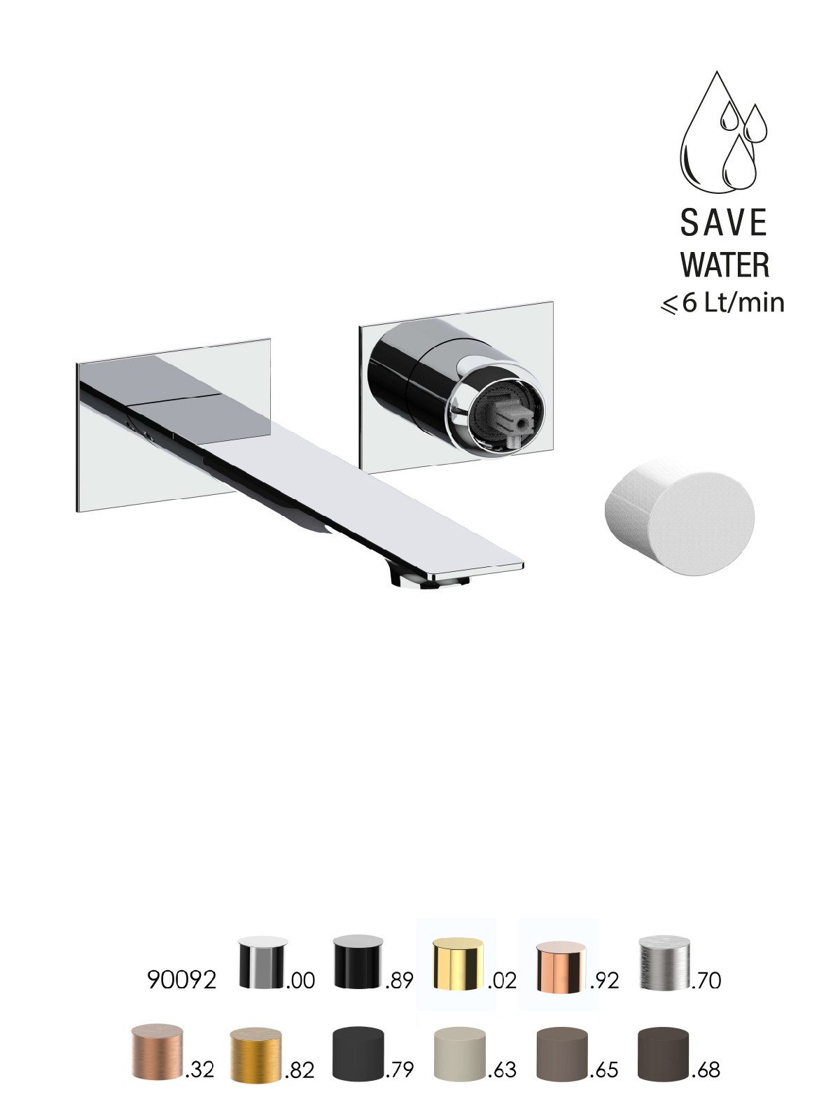 Kit de finition mitigeur de lavabo encastré sans vidage