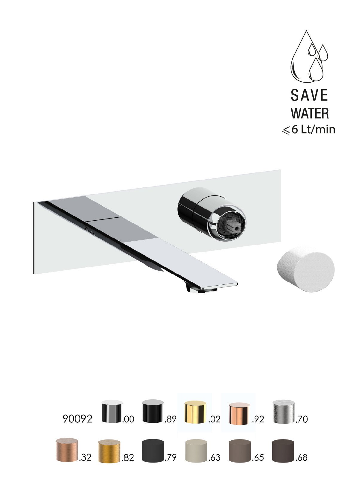 Kit de finition mitigeur de lavabo encastré sans vidage