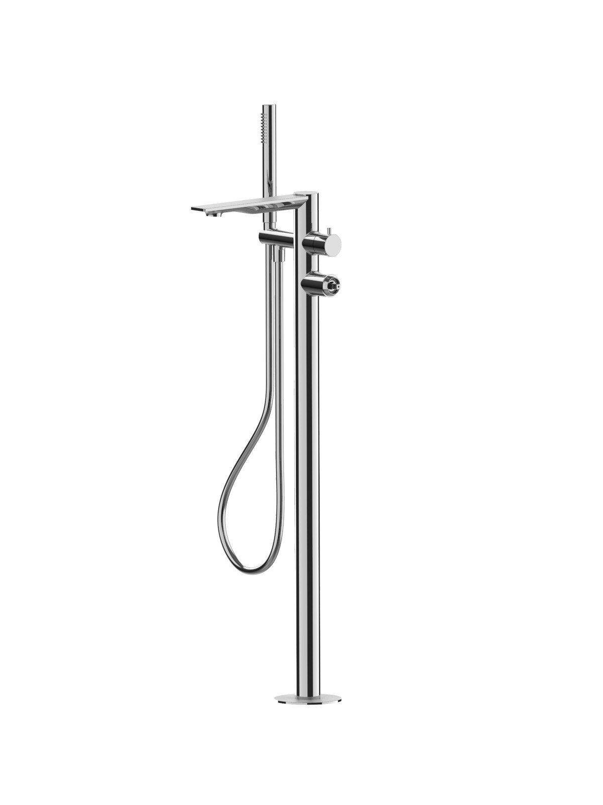 Kit de finition mitigeur de bain au sol avec douchette