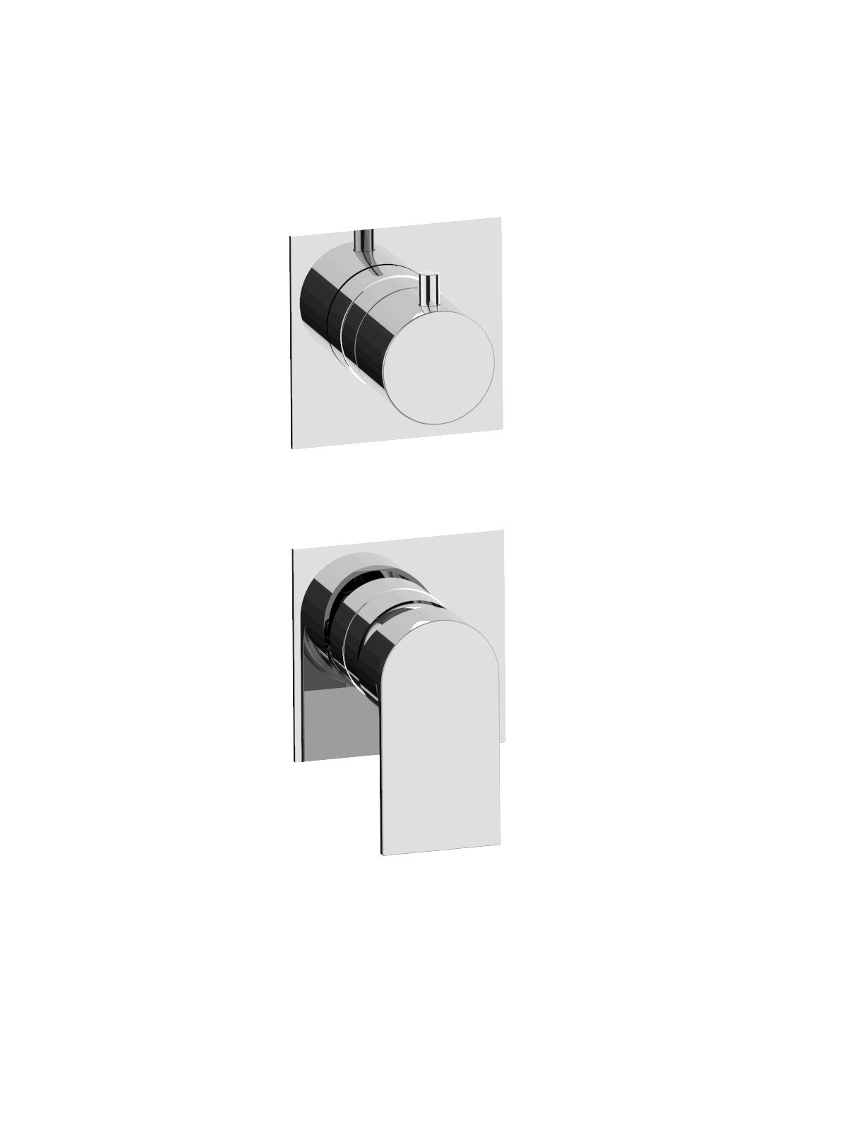 Kit de finition mitigeur encastré 2 voies avec inverseur avec di