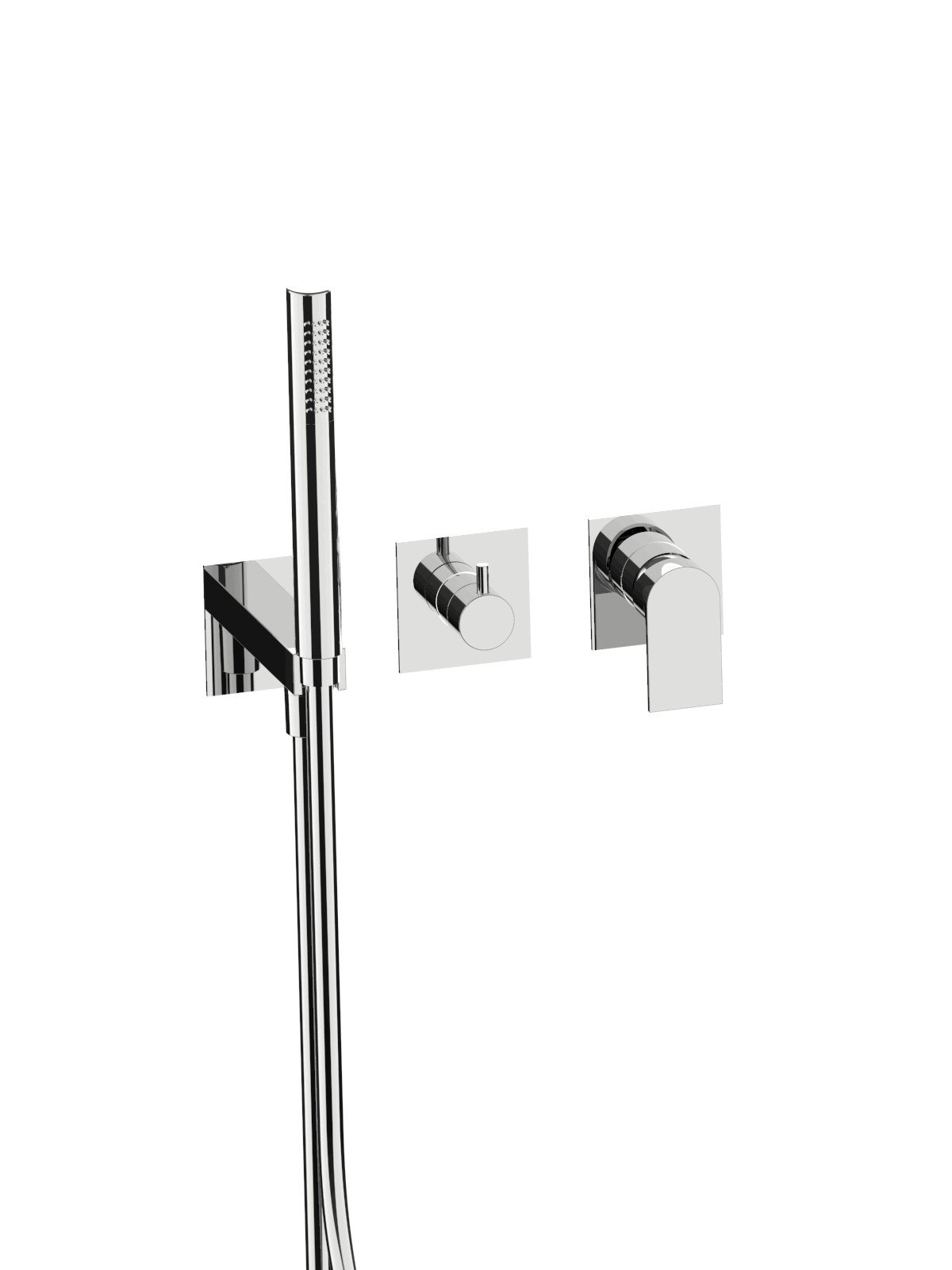 Kit de finition pour mitigeur de baignoire avec inverseur 2 voie