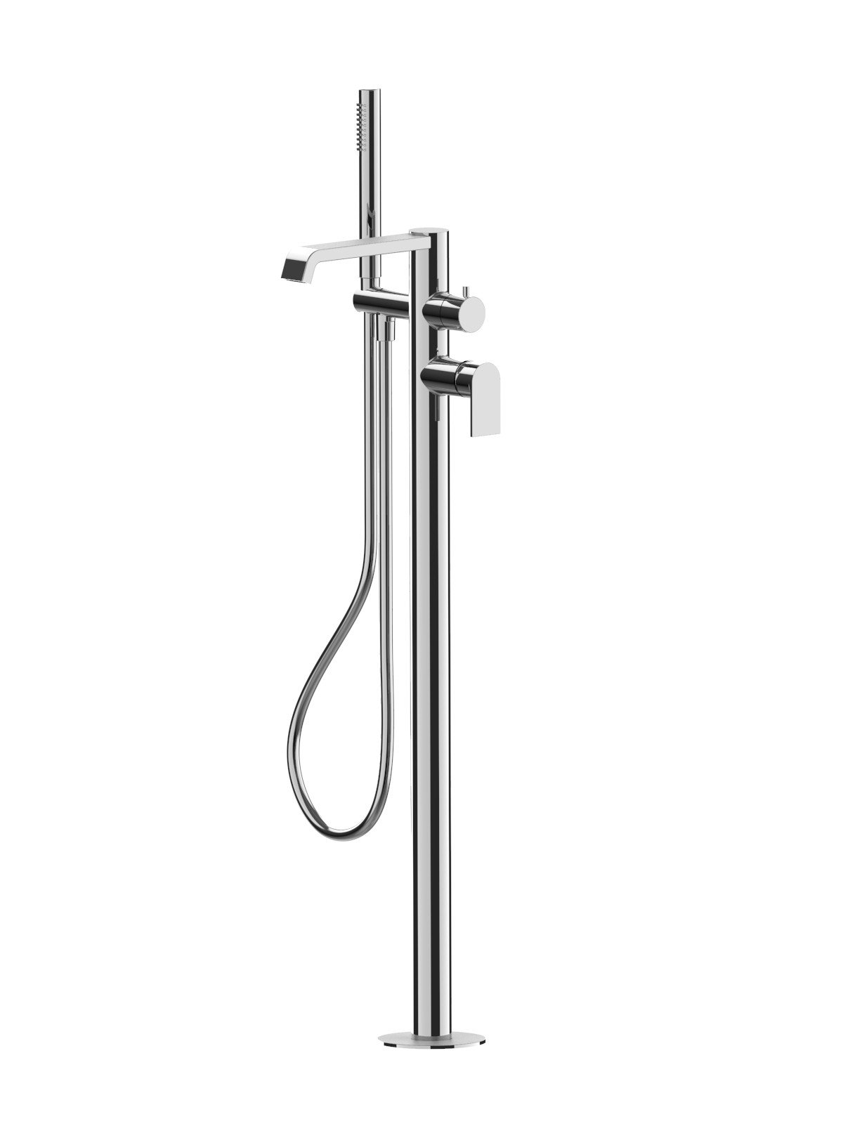 Kit de finition mitigeur de bain au sol avec douchette