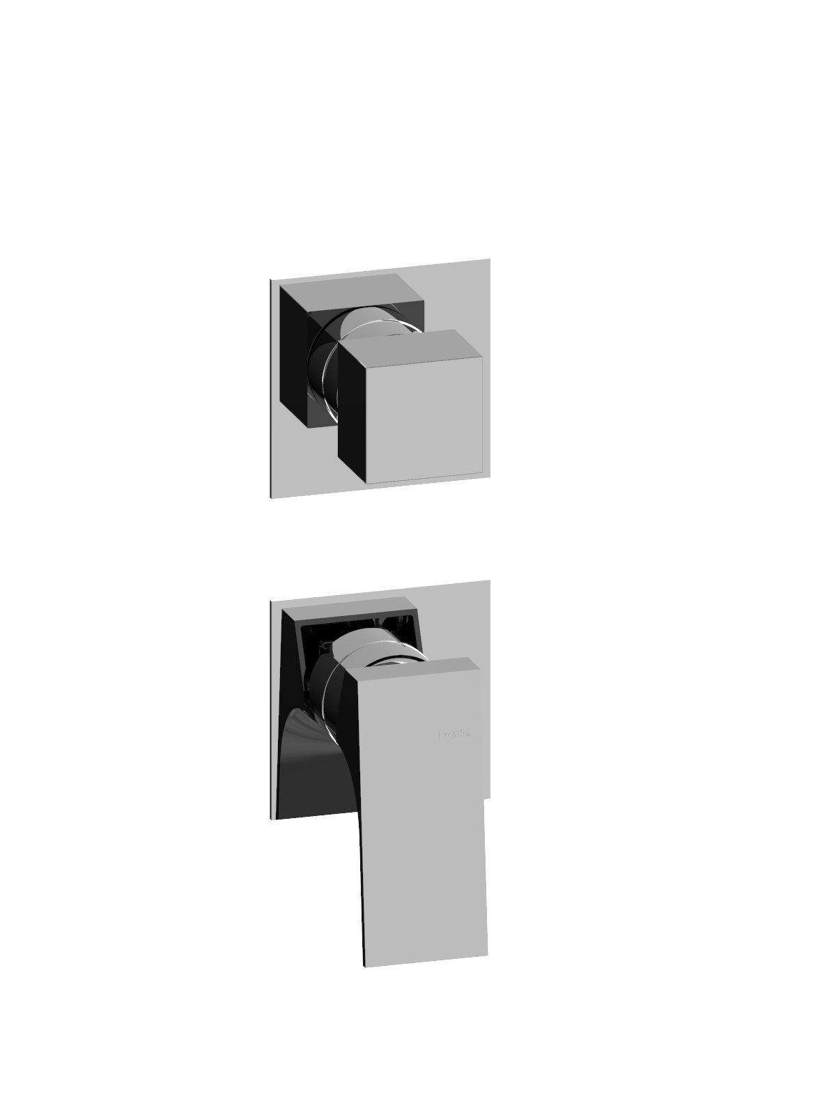 Kit de finition mitigeur encastré 3 voies avec inverseur avec di