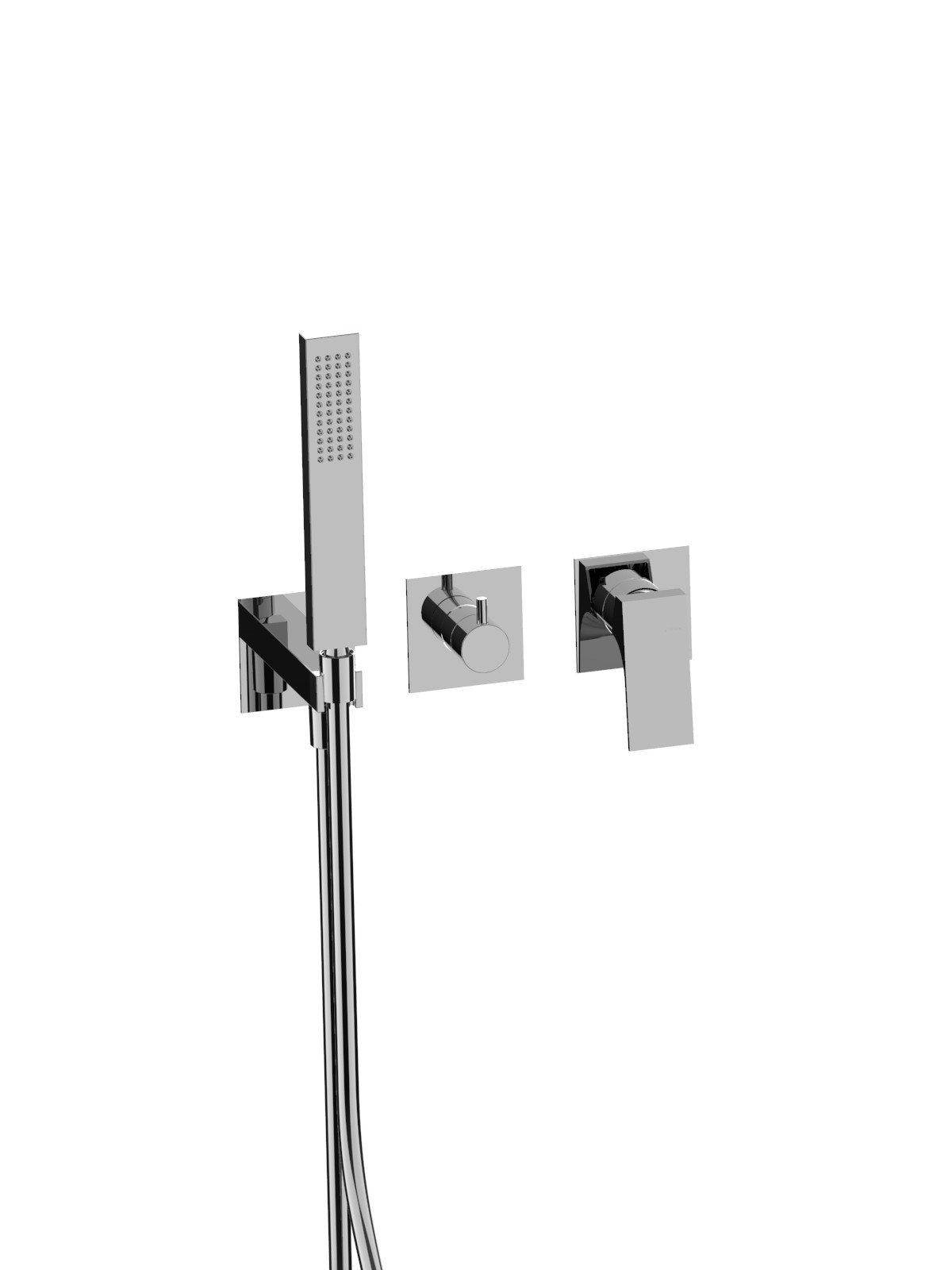 Kit de finition pour mitigeur de baignoire avec inverseur 2 voie