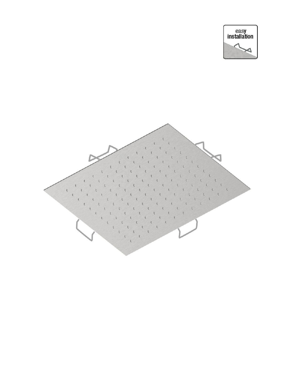 Douche anticalcaire en acier inoxydable au plafond 34x34 cm